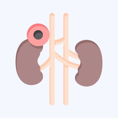 İkon Böbrek. Vücut Ache sembolüyle ilgili. Düz stil. Basit dizayn edilebilir. Basit resimleme