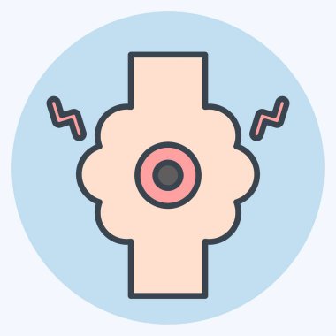 Simge birleşimi. Vücut Ache sembolüyle ilgili. renk arkadaşı stili. Basit dizayn edilebilir. Basit resimleme