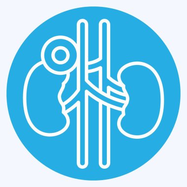 İkon Böbrek. Vücut Ache sembolüyle ilgili. Mavi gözlü. Basit dizayn edilebilir. Basit resimleme