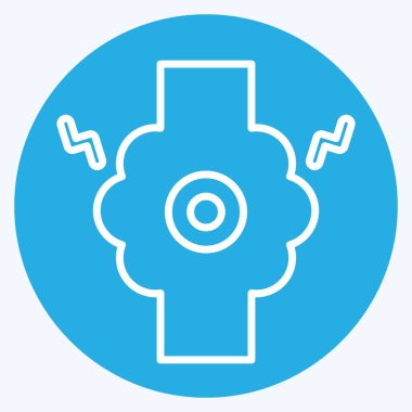 Simge birleşimi. Vücut Ache sembolüyle ilgili. Mavi gözlü. Basit dizayn edilebilir. Basit resimleme