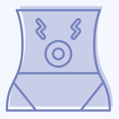 Icon Karın Ağrısı. Vücut Ache sembolüyle ilgili. İki ton stili. Basit dizayn edilebilir. Basit resimleme