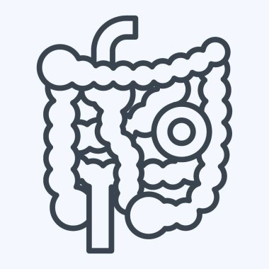 Simgesel bağırsaklar. Vücut Ache sembolüyle ilgili. Sıra tarzı. Basit dizayn edilebilir. Basit resimleme