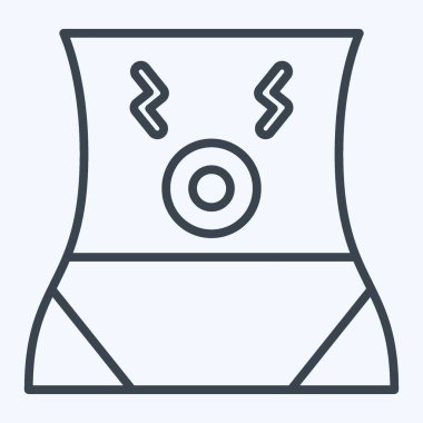 Icon Karın Ağrısı. Vücut Ache sembolüyle ilgili. Sıra tarzı. Basit dizayn edilebilir. Basit resimleme