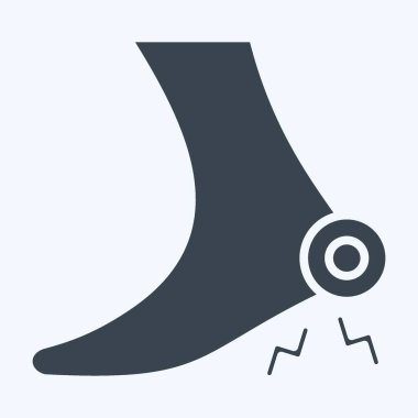 Simge Aşil. Vücut Ache sembolüyle ilgili. Kabartma tarzı. Basit dizayn edilebilir. Basit resimleme