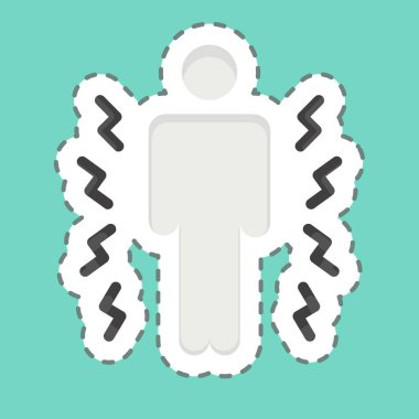 Çıkartma çizgisi Hurt 'ı kesti. Vücut Ache sembolüyle ilgili. Basit dizayn edilebilir. Basit resimleme