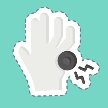 Çıkartma çizgisi Finger 'ı kesti. Vücut Ache sembolüyle ilgili. Basit dizayn edilebilir. Basit resimleme