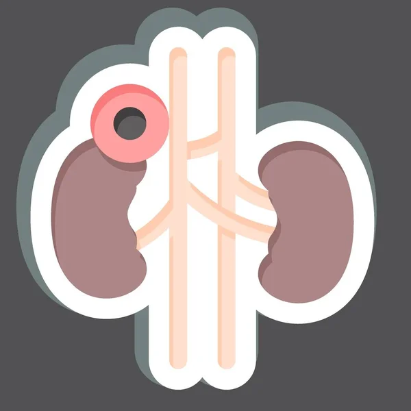 Sticker Kidney Related Body Ache Symbol Simple Design Editable Simple — Stock Vector