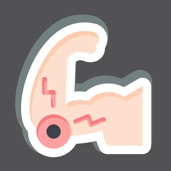 Sticker Coude Lié Symbole Body Ache Conception Simple Modifiable Illustration — Image vectorielle