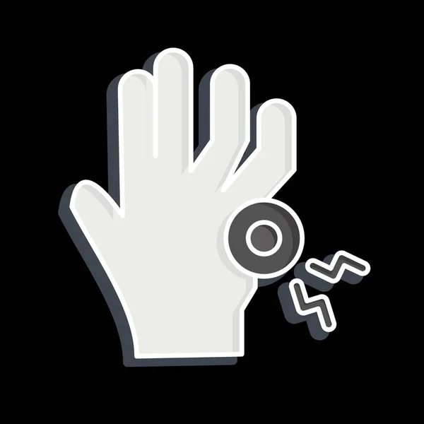 Icon Finger Relacionado Com Símbolo Body Ache Estilo Brilhante Design — Vetor de Stock