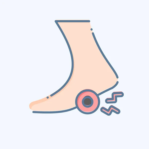 Icon Foot Related Body Ache Symbol Doodle Style Simple Design — Stock Vector