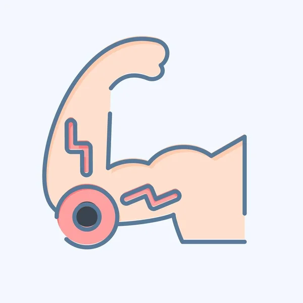 Icon Elbow Related Body Ache Symbol Doodle Style Simple Design — Stock Vector