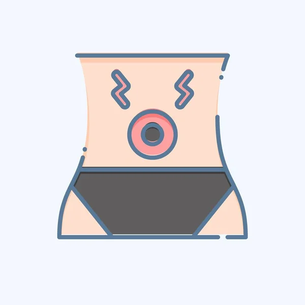 Ikone Bauchschmerzen Verwandt Mit Body Ache Symbol Doodle Stil Einfaches — Stockvektor