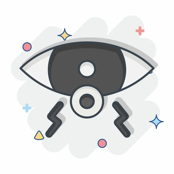 Icon Eye Относится Символу Тела Аше Стиле Комикса Простой Дизайн — стоковый вектор