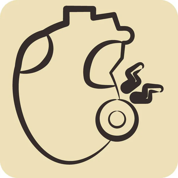 Icon Heartache Relacionado Com Símbolo Body Ache Estilo Desenhado Mão — Vetor de Stock