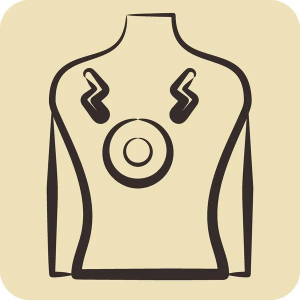 Vücut Ache Sembolüyle Ilgili Icon Göğüs Ağrısı Çizimi Tarzı Basit — Stok Vektör