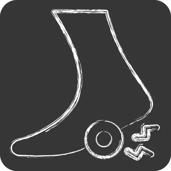 Ikon Foot Terkait Dengan Simbol Body Ache Gaya Kapur Desain - Stok Vektor