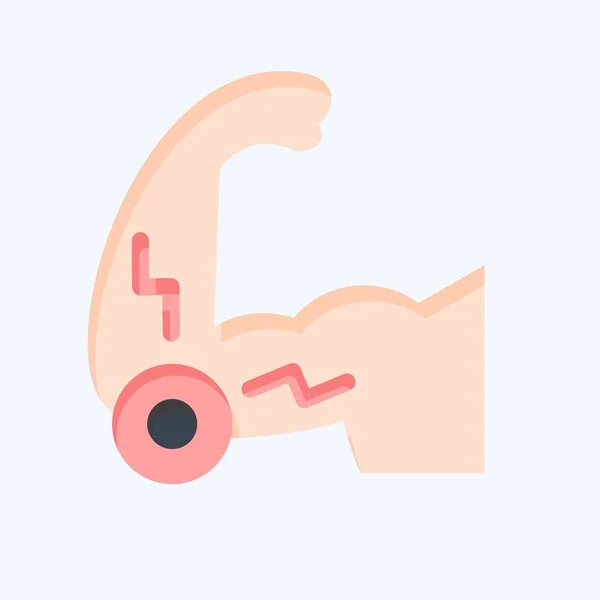 Icon Elbow Related Body Ache Symbol Flat Style Simple Design — Stock Vector
