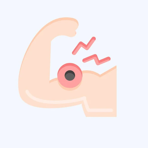 Icon Biceps Related Body Ache Symbol Flat Style Simple Design — Stock Vector