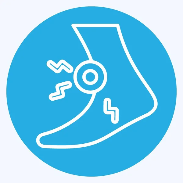 Εικονίδιο Πόδι Που Σχετίζονται Σύμβολο Body Ache Μπλε Μάτια Απλό — Διανυσματικό Αρχείο