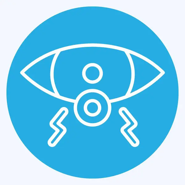 Olho Ícone Relacionado Com Símbolo Body Ache Estilo Olhos Azuis — Vetor de Stock