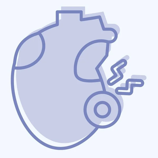 Icon Heartache Relacionado Com Símbolo Body Ache Estilo Dois Tons — Vetor de Stock
