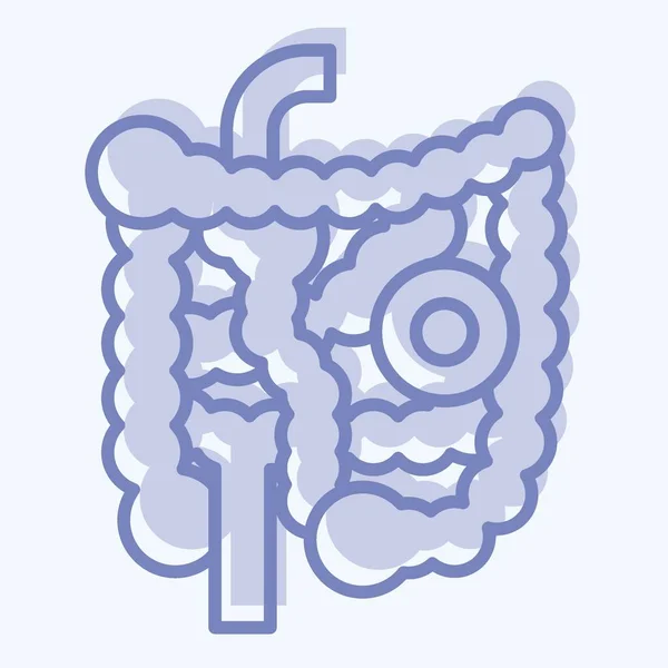 Icône Intestinale Lié Symbole Body Ache Style Deux Tons Conception — Image vectorielle