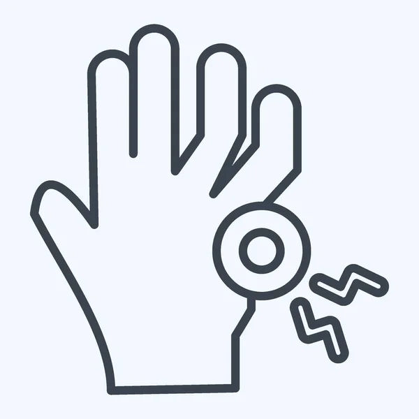 Icon Finger Související Symbolem Body Ache Styl Čáry Jednoduchý Design — Stockový vektor