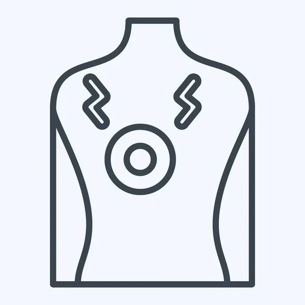 Icon Πόνος Στο Στήθος Σχετίζονται Σύμβολο Ache Σώματος Στυλ Γραμμής — Διανυσματικό Αρχείο