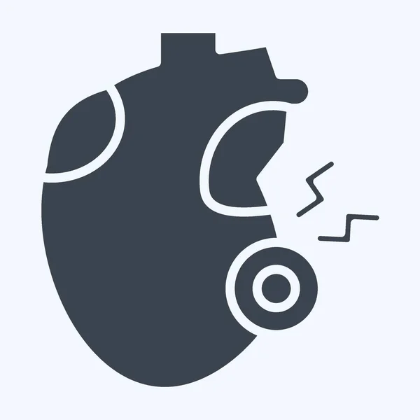 Icon Heartache Related Body Ache Symbol Glyph Style Simple Design — Stock Vector