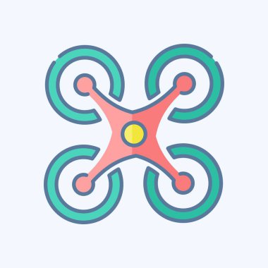 Simge Quadcopter. Drone sembolüyle ilgili. Karalama stili. Basit dizayn edilebilir. Basit resimleme