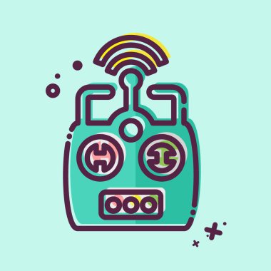 Simge Uzaktan Kontrolü. Drone sembolüyle ilgili. MBE tarzı. Basit dizayn edilebilir. Basit resimleme