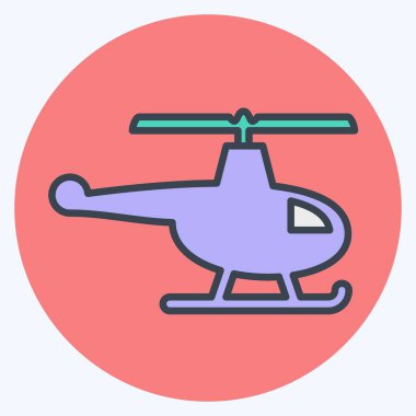 Simge Helikopteri. Drone sembolüyle ilgili. renk arkadaşı stili. Basit dizayn edilebilir. Basit resimleme