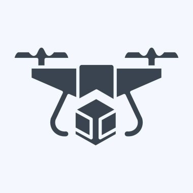 Simge Taşıma Dronu. Drone sembolüyle ilgili. Kabartma tarzı. Basit dizayn edilebilir. Basit resimleme