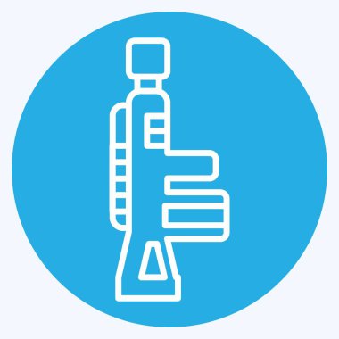 Simge Tüfeği. Askeri sembolle ilgili. Mavi gözlü. Basit dizayn edilebilir. Basit resimleme