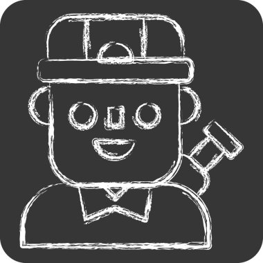 Simgesel Asker. Askeri sembolle ilgili. Tebeşir stili. Basit dizayn edilebilir. Basit resimleme