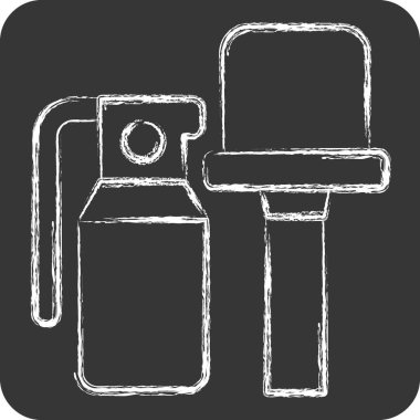 Simge bombası. Askeri sembolle ilgili. Tebeşir stili. Basit dizayn edilebilir. Basit resimleme