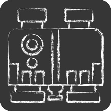 Simge dürbünü. Askeri sembolle ilgili. Tebeşir stili. Basit dizayn edilebilir. Basit resimleme