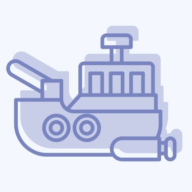 İkon Denizci. Askeri sembolle ilgili. İki ton stili. Basit dizayn edilebilir. Basit resimleme