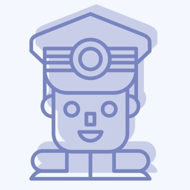 Simge Komutanı. Askeri sembolle ilgili. İki ton stili. Basit dizayn edilebilir. Basit resimleme