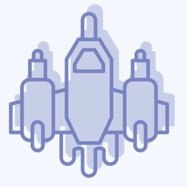 Simge Uçağı. Askeri sembolle ilgili. İki ton stili. Basit dizayn edilebilir. Basit resimleme