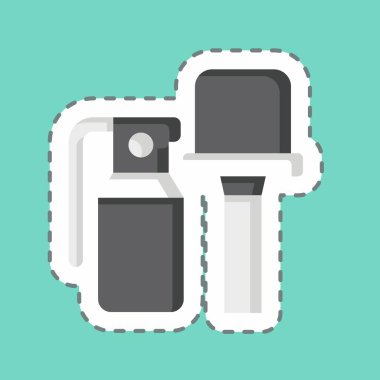 Çıkartma çizgisi el bombasını kesti. Askeri sembolle ilgili. Basit dizayn edilebilir. Basit resimleme