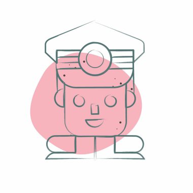 Simge Komutanı. Askeri sembolle ilgili. Renkli Leke Biçimi. Basit dizayn edilebilir. Basit resimleme