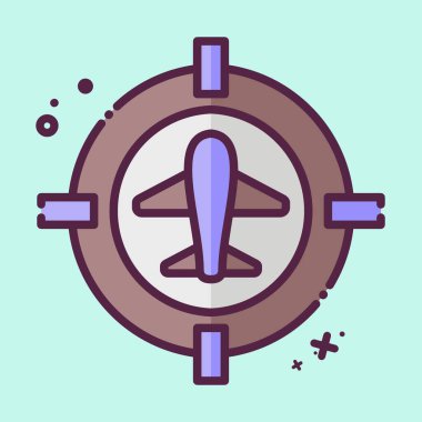 Simge Hedef Konumu. Askeri sembolle ilgili. MBE tarzı. Basit dizayn edilebilir. Basit resimleme