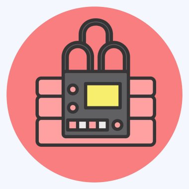 Simge Patlayıcı. Askeri sembolle ilgili. renk arkadaşı stili. Basit dizayn edilebilir. Basit resimleme