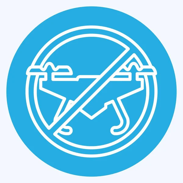 Icon Drone Zóna Drón Szimbólummal Kapcsolatos Kék Szemek Stílusa Egyszerű — Stock Vector