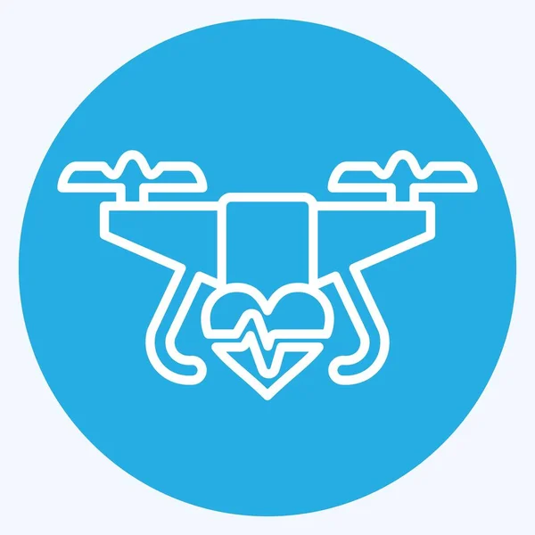 Icono Drone Médico Relacionado Con Símbolo Drone Ojos Azules Estilo — Archivo Imágenes Vectoriales