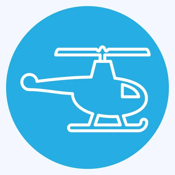 Icon Helicopter Related Drone Symbol Blue Eyes Style Simple Design — Stock Vector