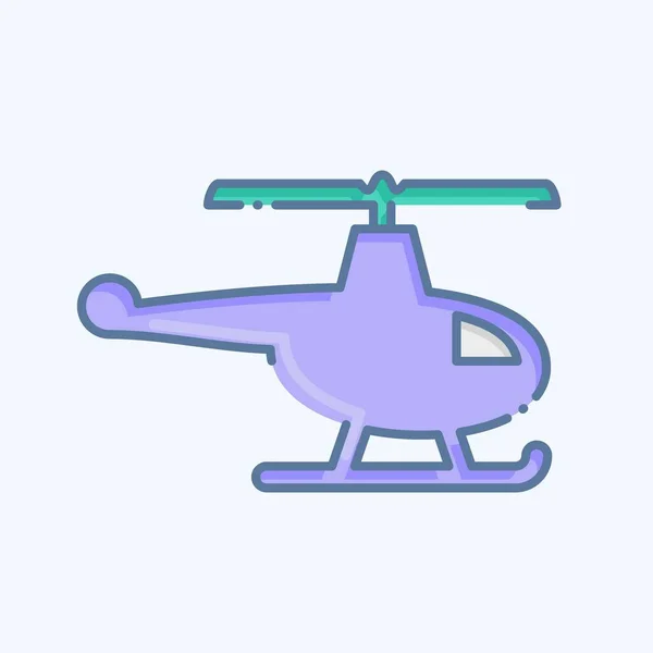 Icon Helicopter Related Drone Symbol Doodle Style Simple Design Editable — Stock Vector