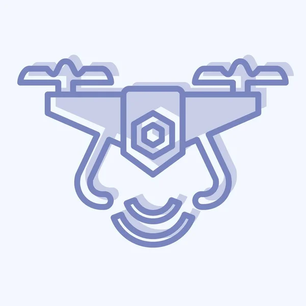 Icon Drone Связано Символом Дрона Двухтональный Стиль Простой Дизайн Редактируемый — стоковый вектор