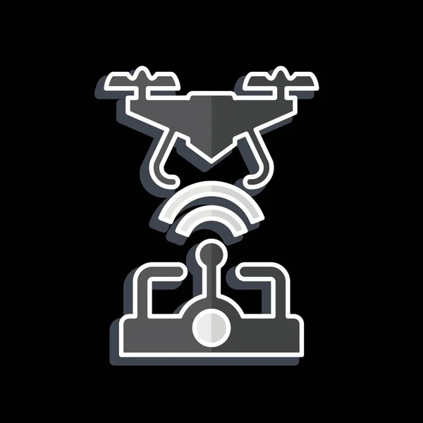 Icon Drahtlose Steuerung Zusammenhang Mit Dem Drohnen Symbol Hochglanzstil Einfaches — Stockvektor